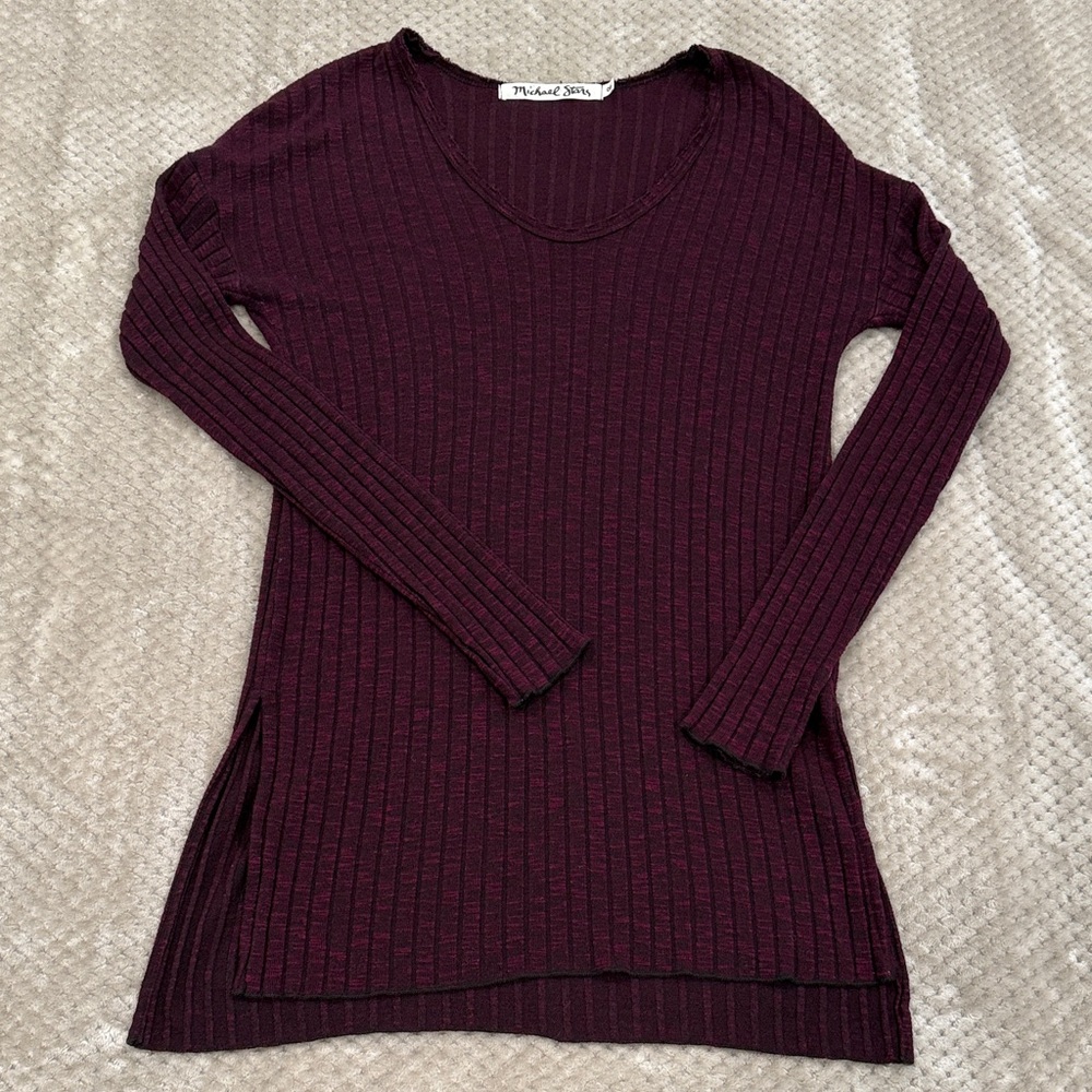 Michael Stars Plum Ribbed Top